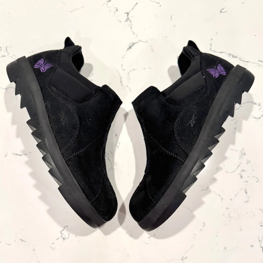 Reebok Needles Black Suede Sneakers Unisex Women’s Size 9.5 Men’s Size 8 NWOT - Picture 9 of 14
